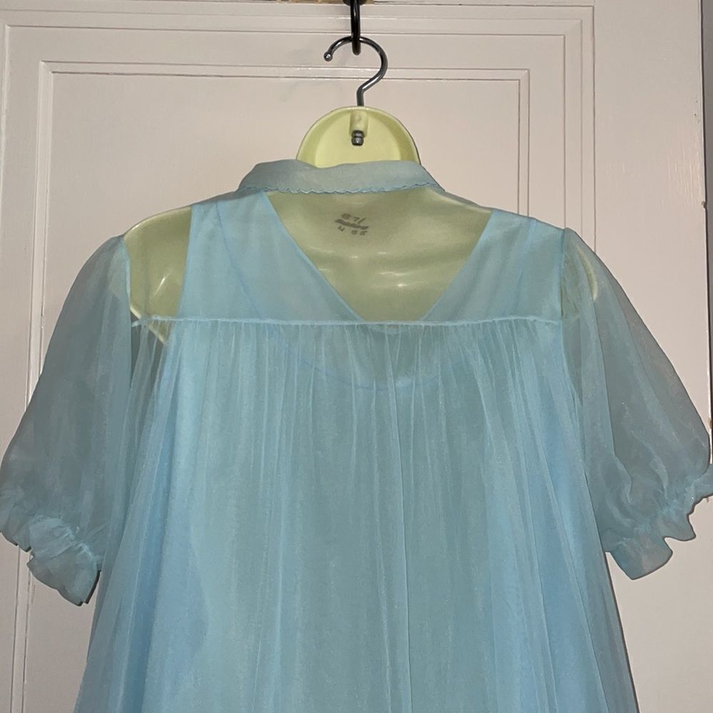 Vtg 60s‎ Helen of Troy light blue robe & nightgown set - Picture 5 of 9